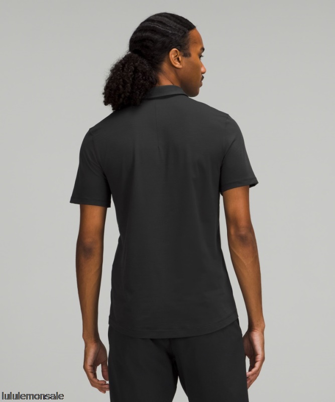 Lululemon Verkauf DELULU744 | Evolution Kurzarm Poloshirt Schwarz